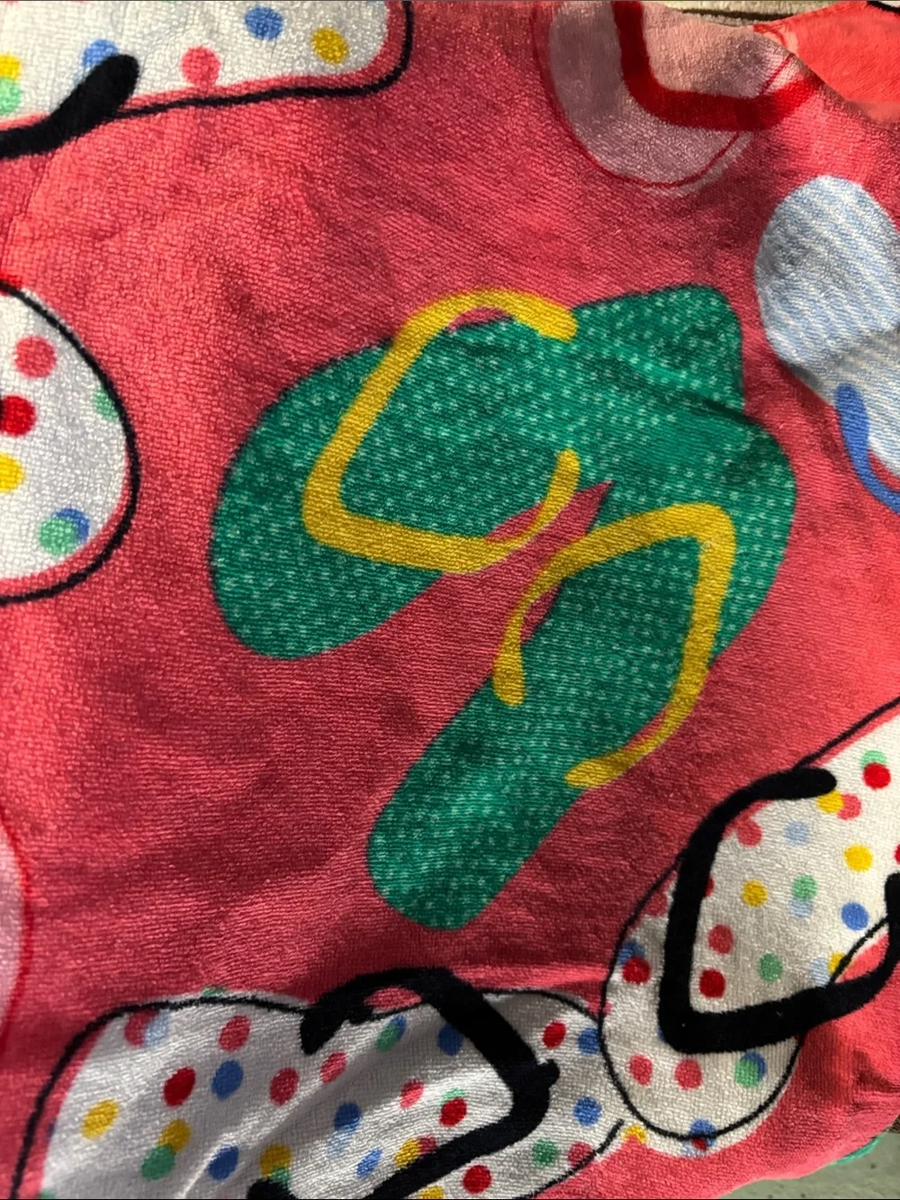 Colorful Flip Flop Print beach towel